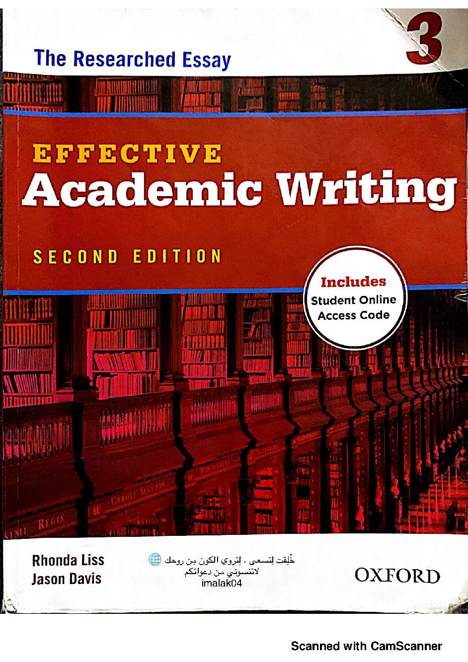 Effective academic writing 3: the researched essay