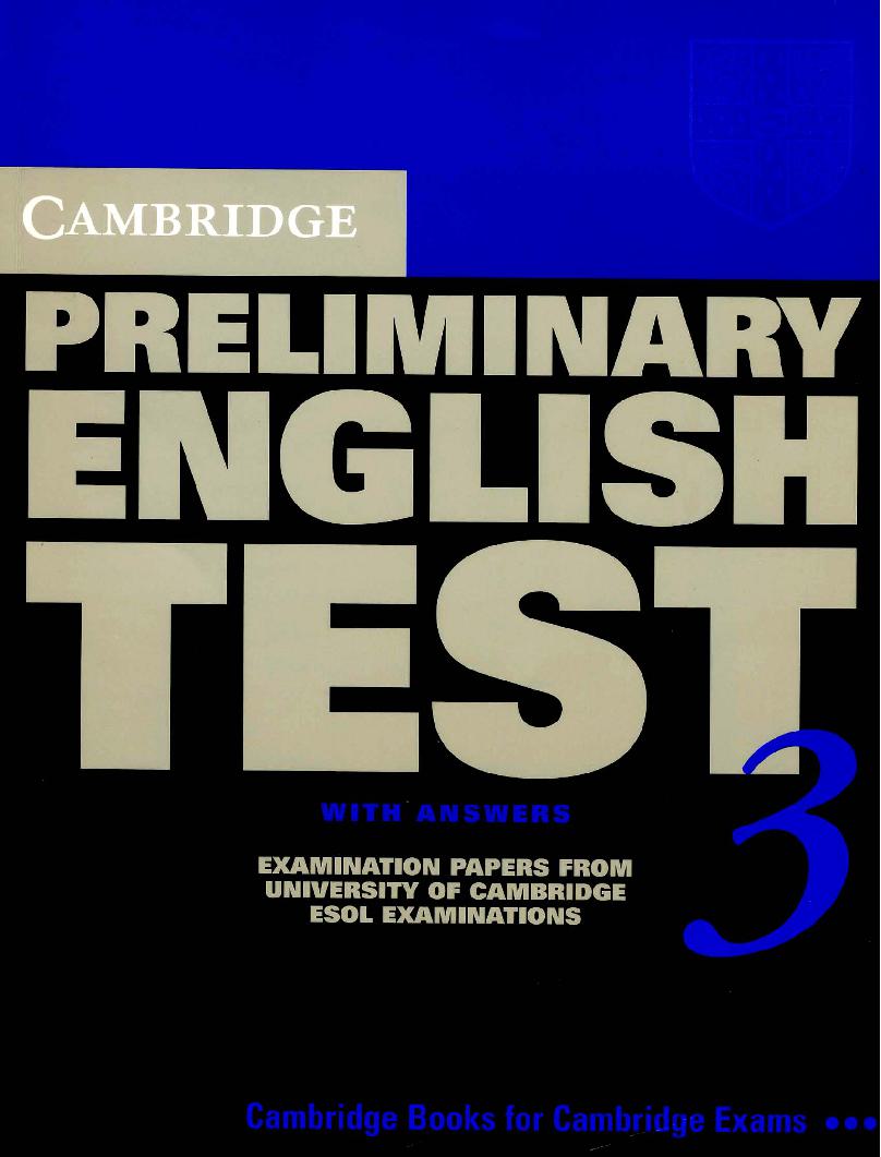 Cambridge Preliminary English Test for schools 3 with answers (PET 3)