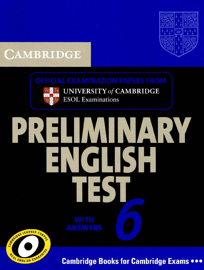 Cambridge Preliminary English Test for schools 6 with answers (PET 6)