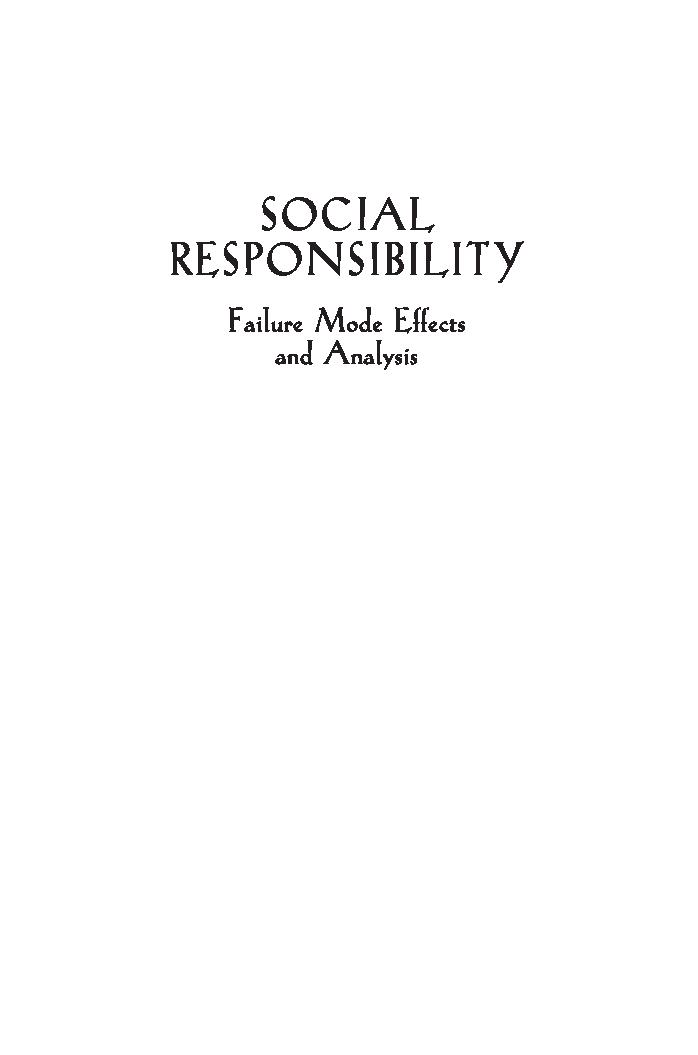 Social Responsibility: Failure Mode Effects and Analysis 