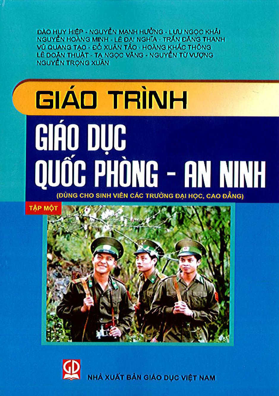 Giáo trình Giáo dục Quốc phòng - An Ninh Tập 1