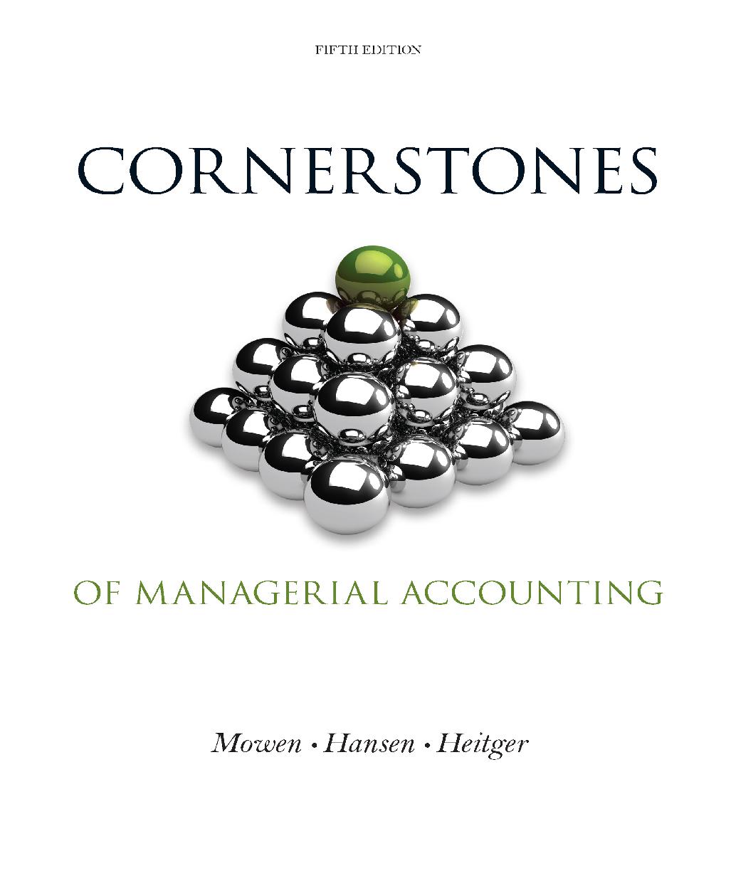 Cornerstones of Managerial Accounting