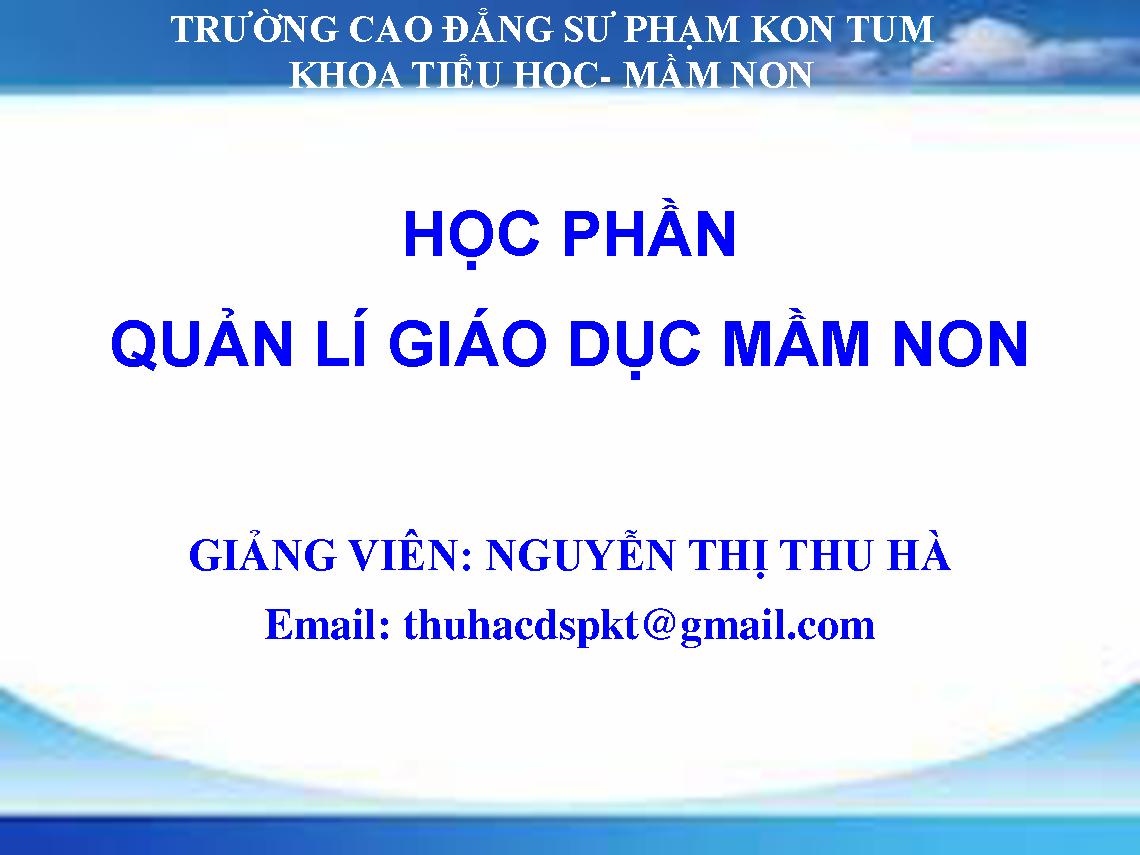 CHUONG 2. QUAN LI TRUONG MAM NON