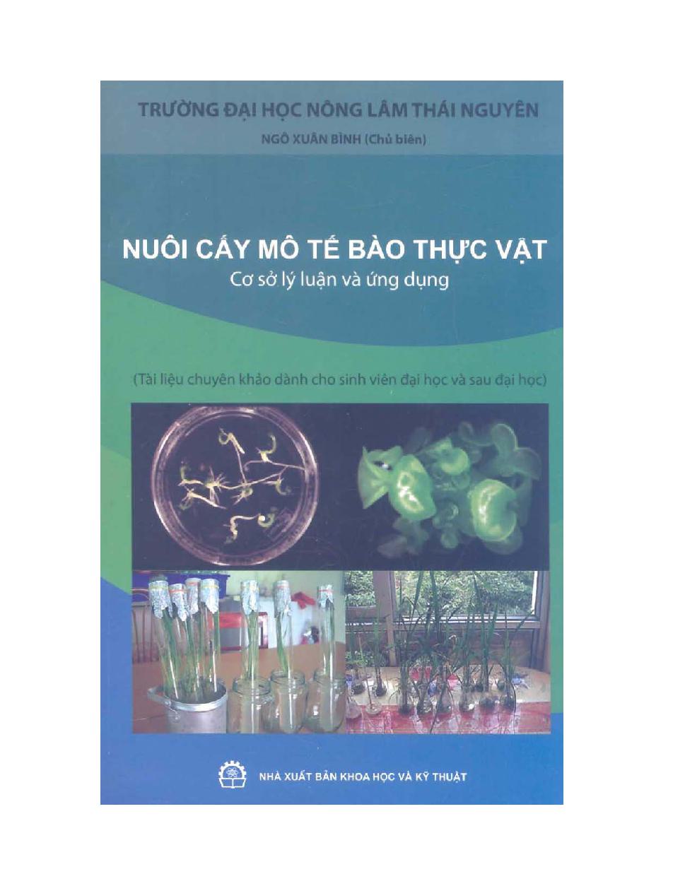 Giáo trình Nuôi cấy mô tế bào thực vật: Cơ sở lý luận và ứng dụng