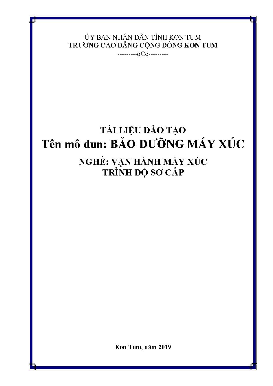 Bảo dưỡng máy xúc