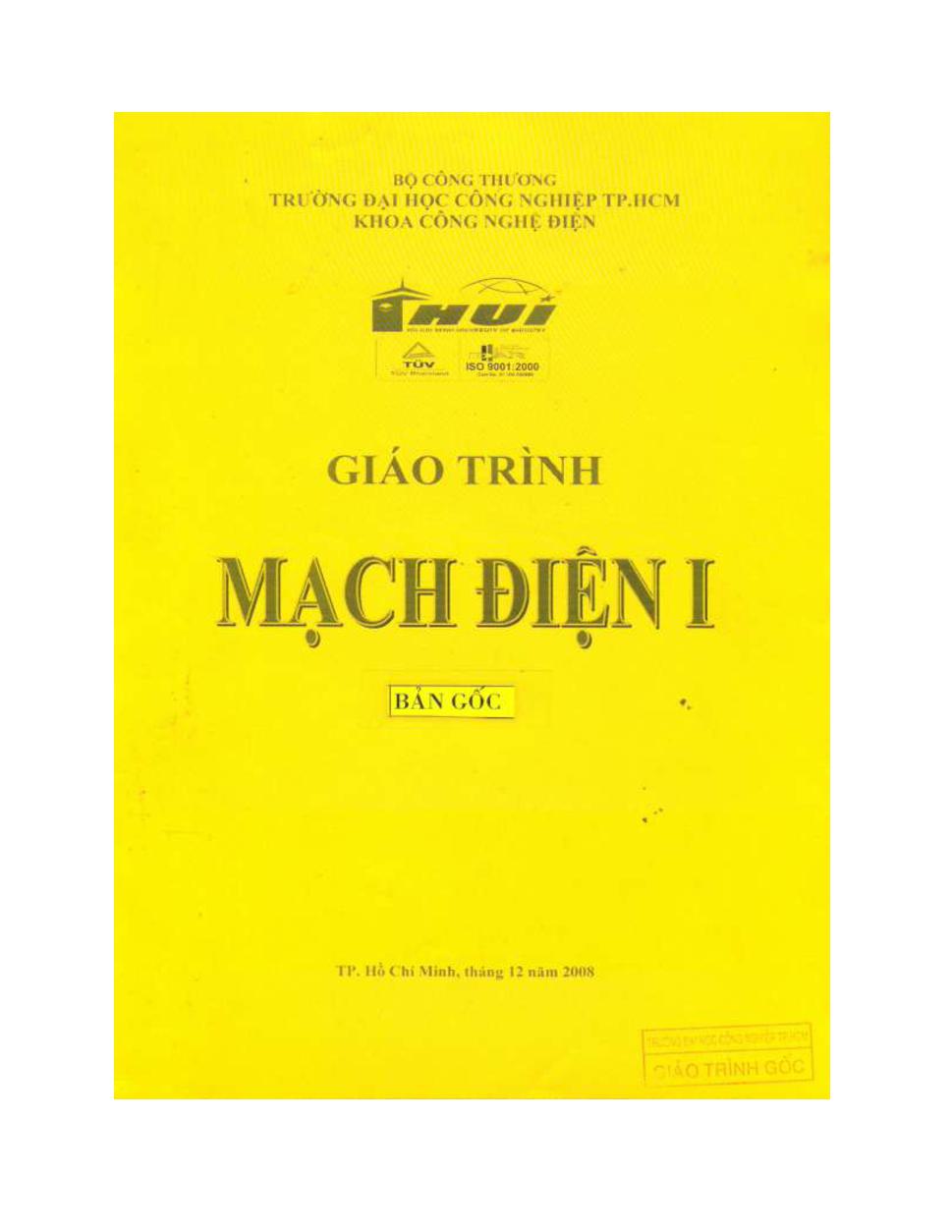 Giáo trình Mạch điện 1