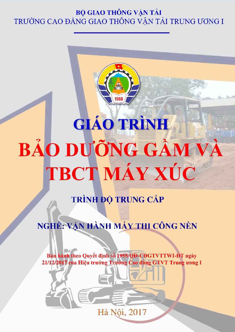 Giáo trình Bảo dưỡng Gầm và TBCT máy Xúc