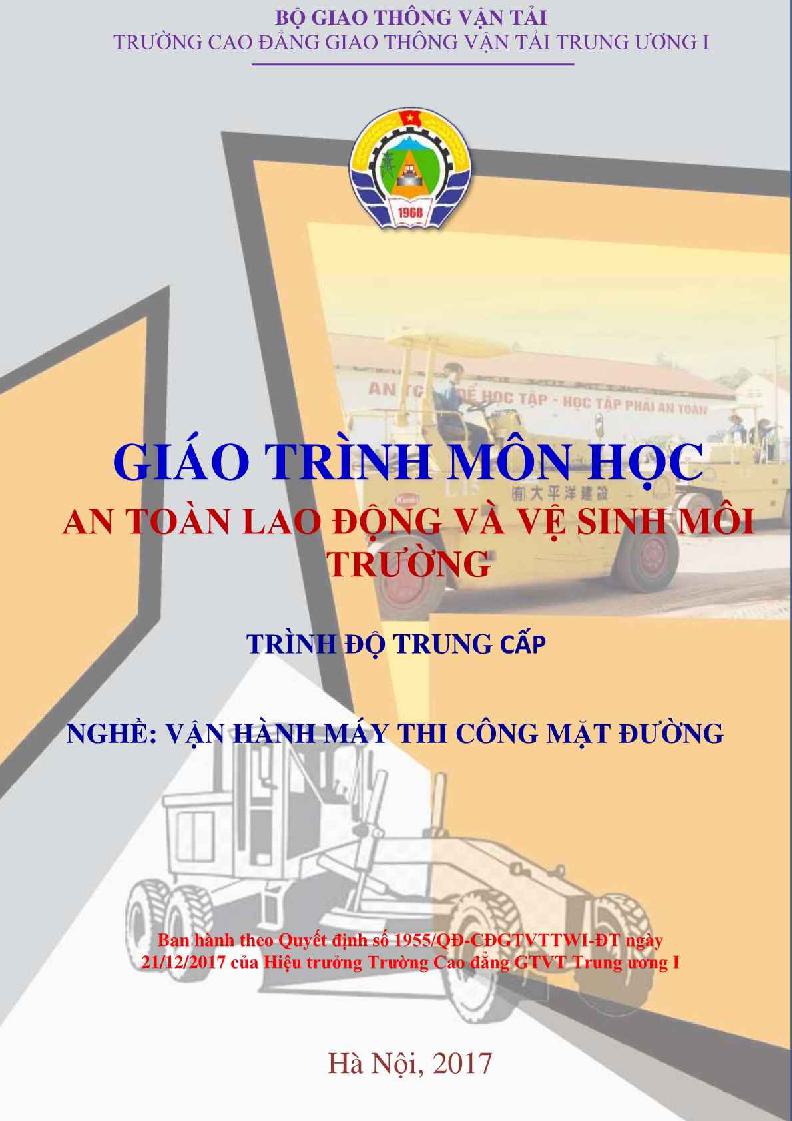 Giáo trình An toàn lao động và vệ sinh môi trường (nghề Vận hành máy thi công)