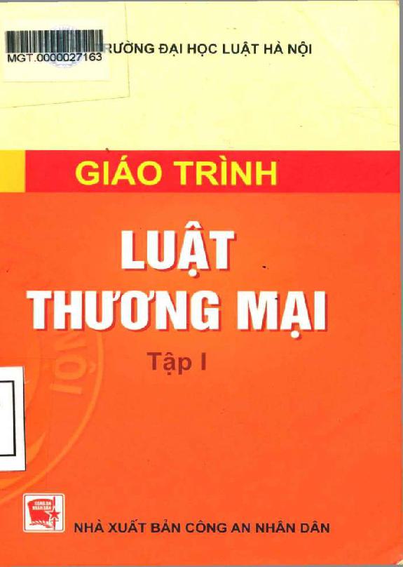 Giáo trình Luật thương mại. Tập 1