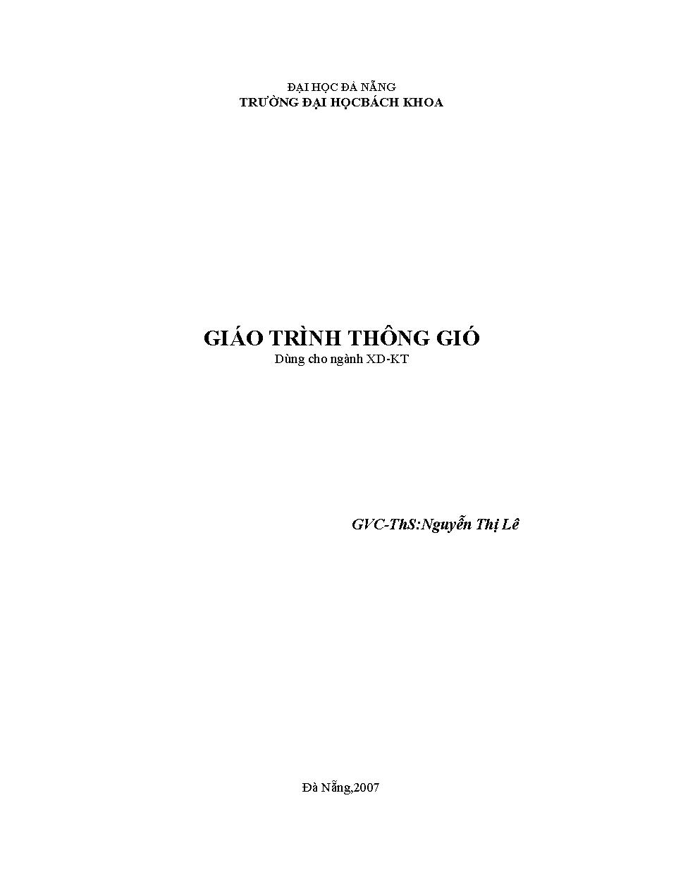 Giáo trình thông gió