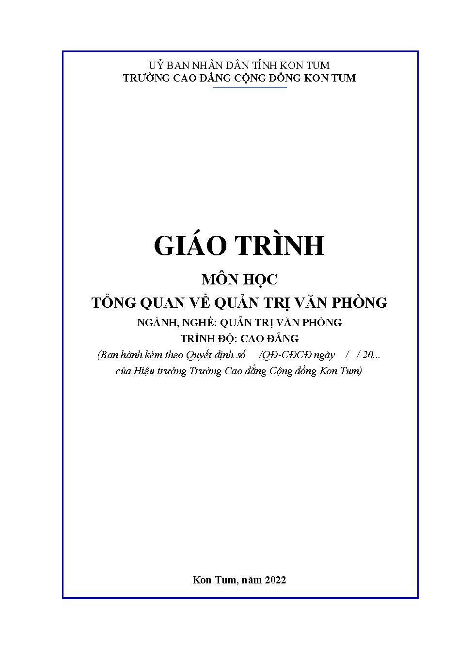 Giáo trình Tổng quan về quản trị văn phòng