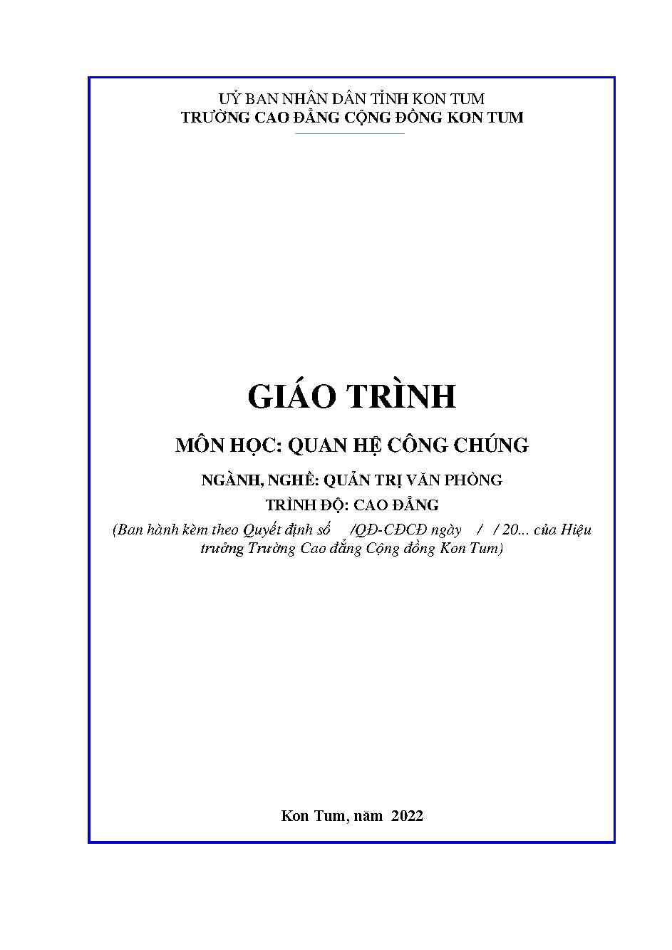 Giáo trình Quan hệ công chúng