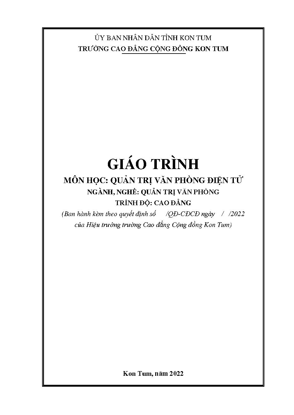 Giáo trình Quản trị văn phòng điện tử