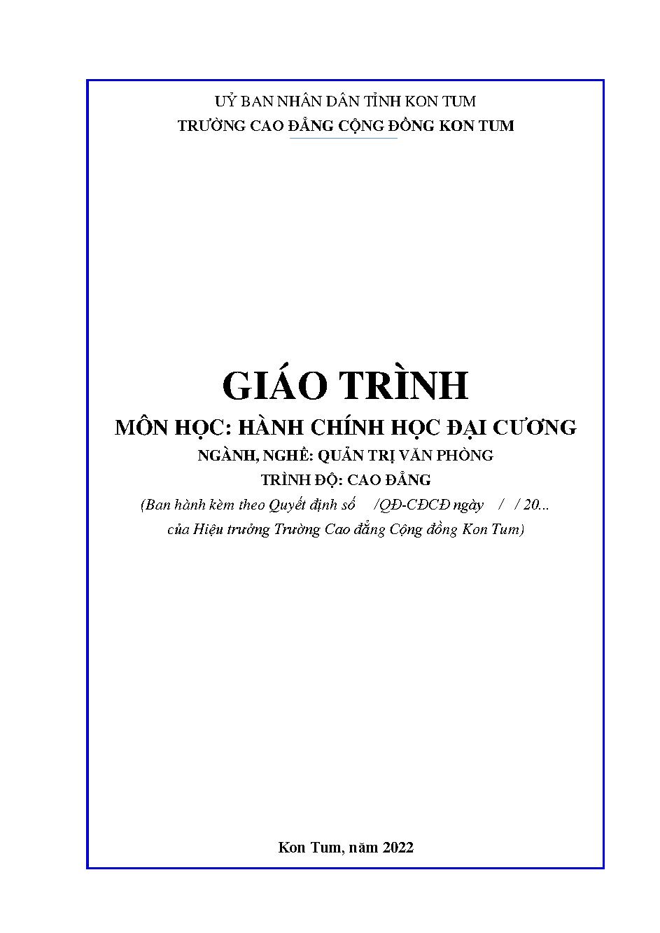 Giáo trình Hành chính học đại cương