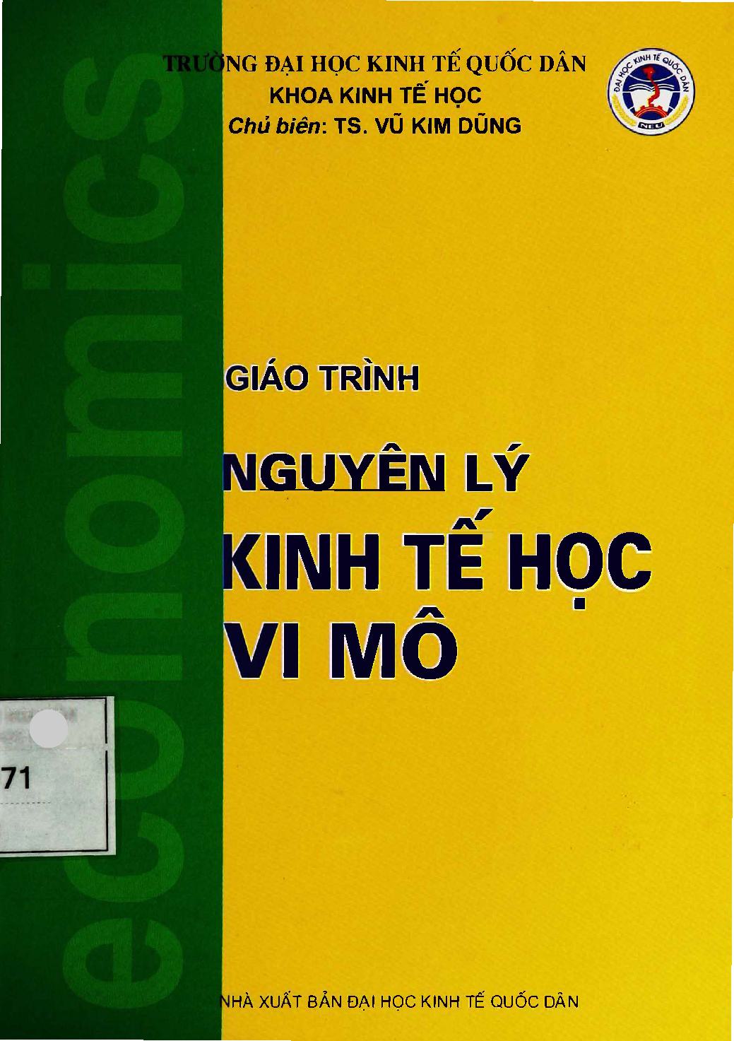 Giáo trình Nguyên lý kinh tế học Vi mô