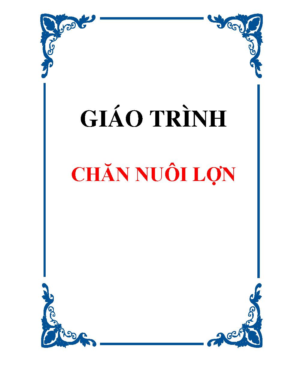 Giáo trình Chăn nuôi Lợn