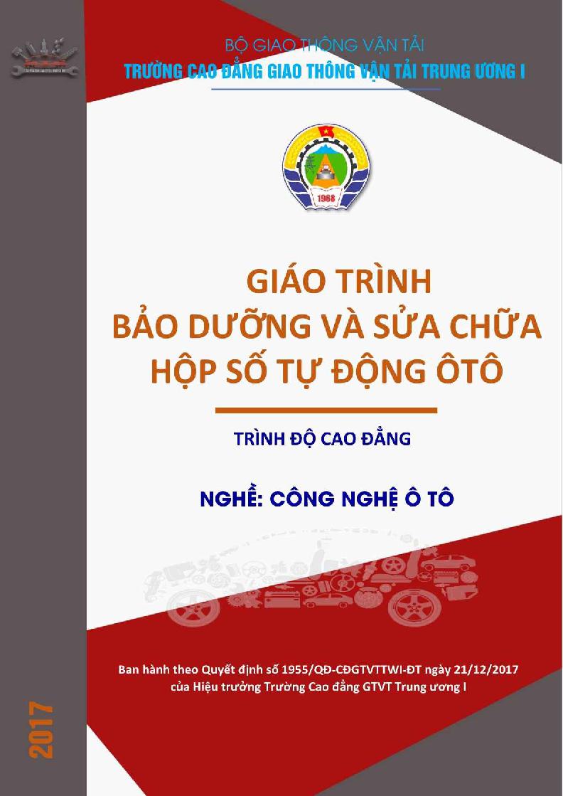 Giáo trình bảo dưỡng và sửa chữa hộp số tự động ô tô