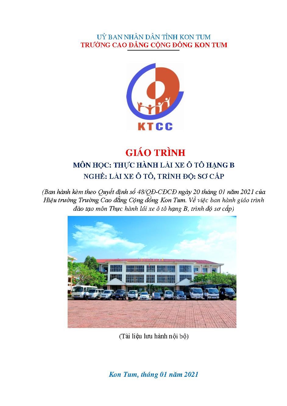 GIÁO TRÌNH THỰC HÀNH LÁI XE Ô TÔ HẠNG B