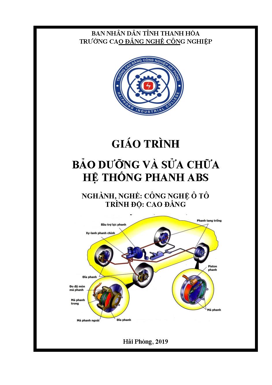 Giáo trình Bảo dưỡng và sửa chữa hệ thống phanh ABS