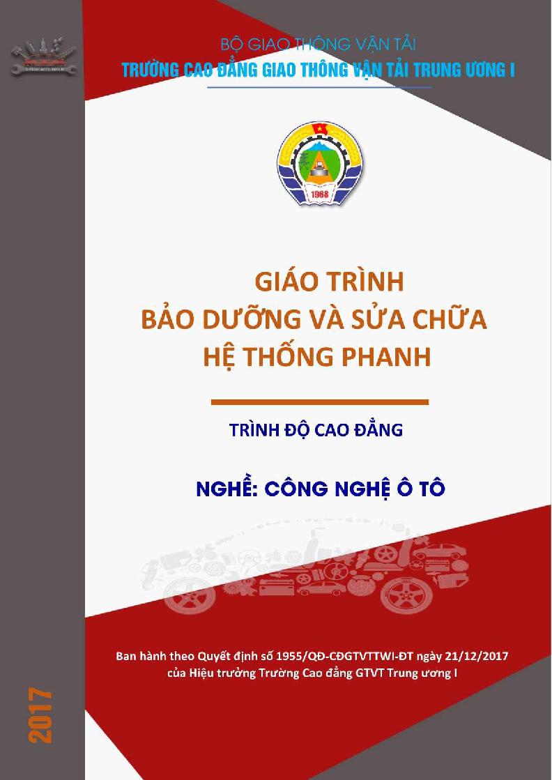 Giáo trình Bảo dưỡng và sửa chữa hệ thống phanh