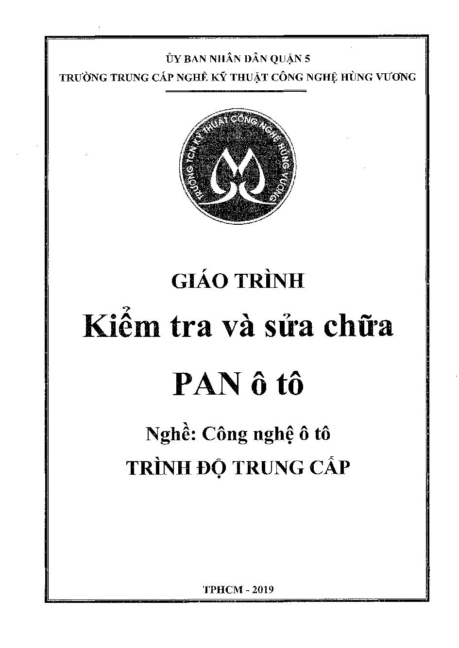 Giáo trình kiểm tra và sửa chưa PAN ô tô