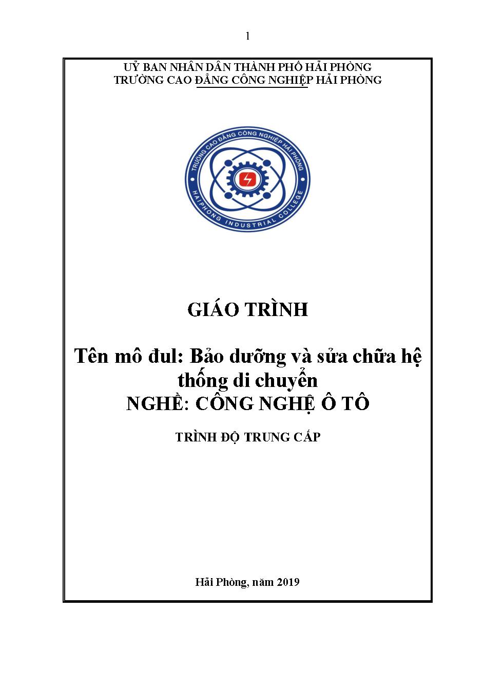 Giáo trình Bảo dưỡng và sửa chữa hệ thống di chuyển