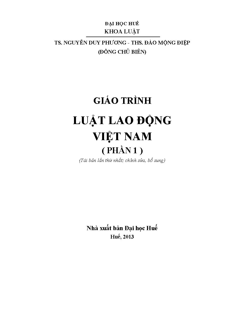 Giáo trình Luật lao động Việt Nam