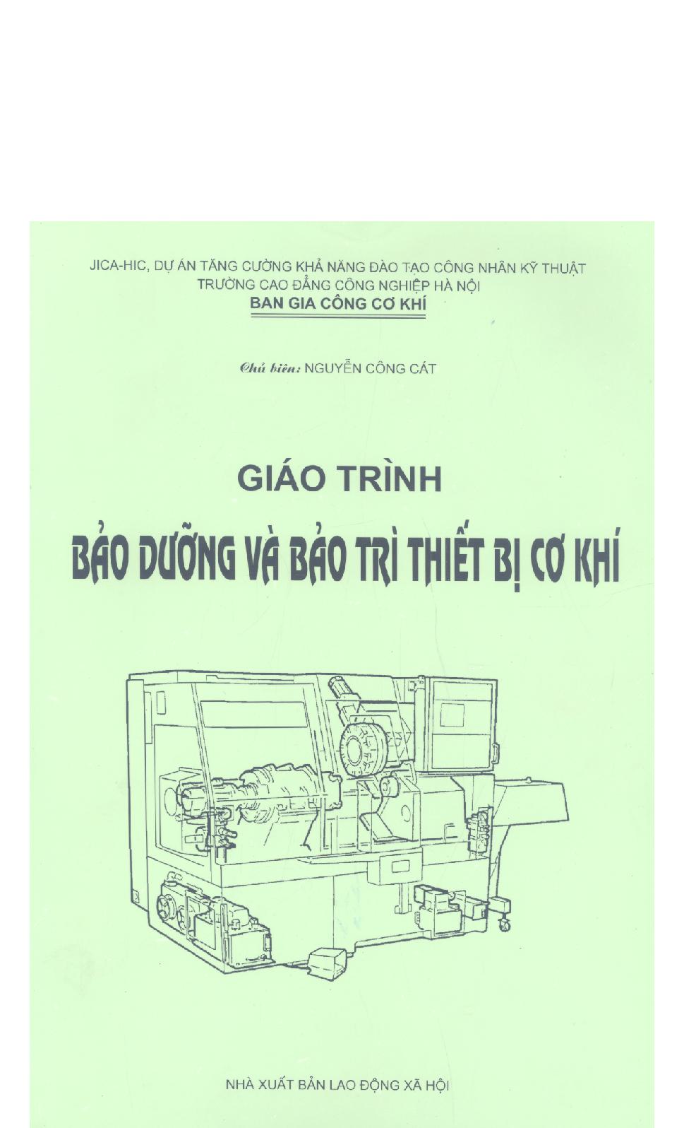 Giáo trình Bảo dưỡng và bảo trì thiết bị cơ khí