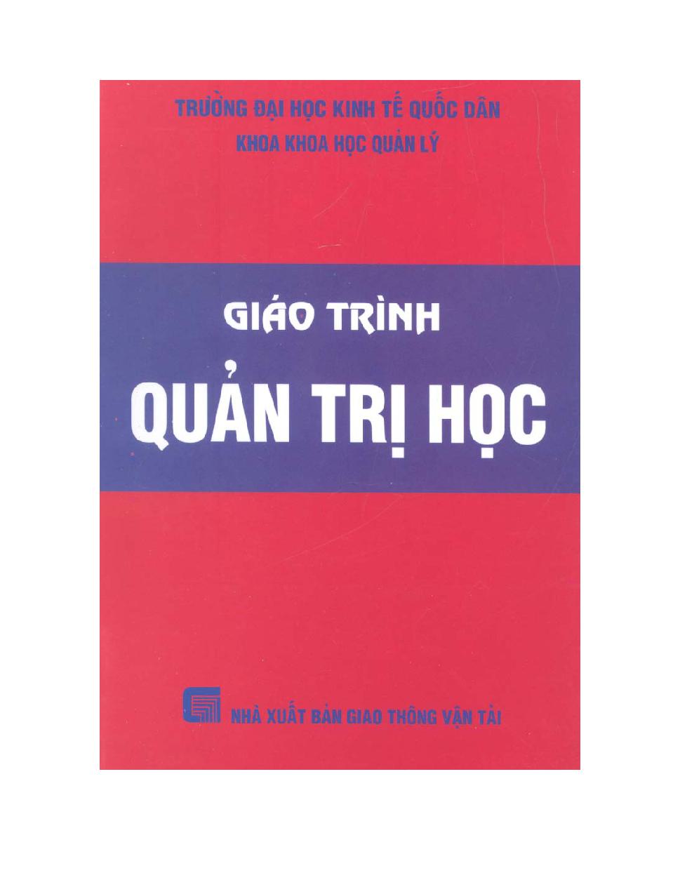 Giáo trình Quản trị học