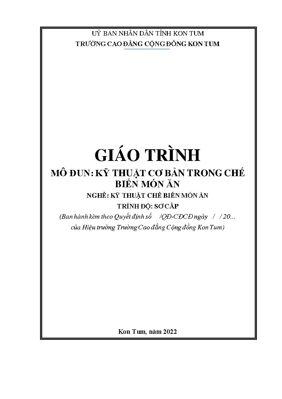 Giáo trình chế biến món ăn