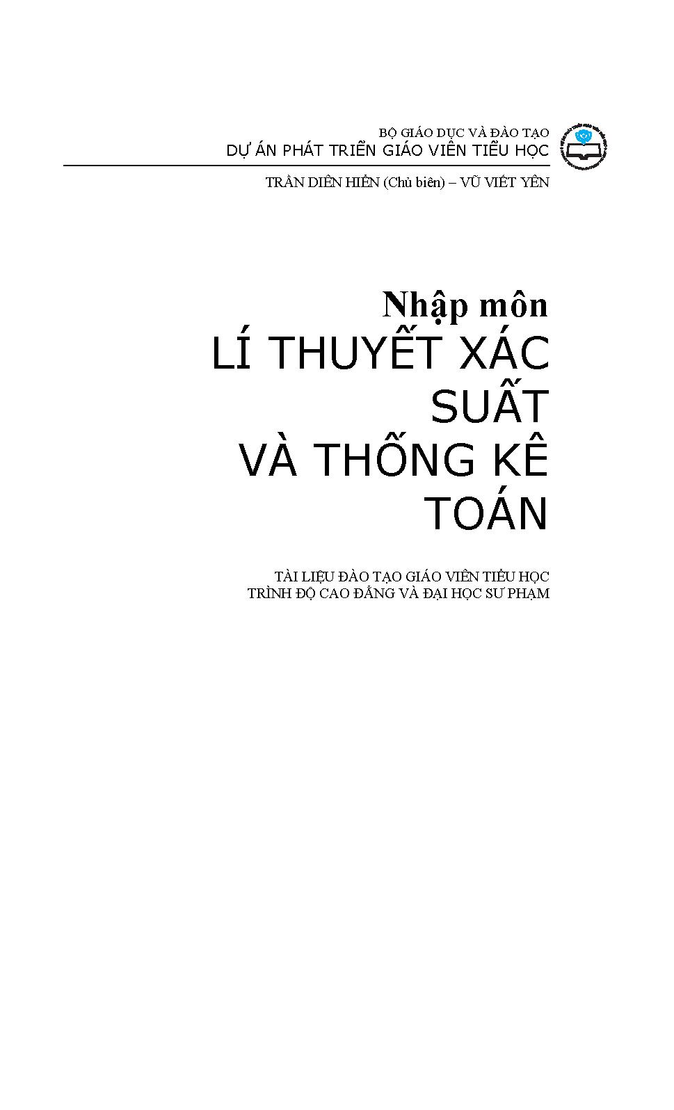 Nhập môn lí thuyết xác suất và thống kê toán