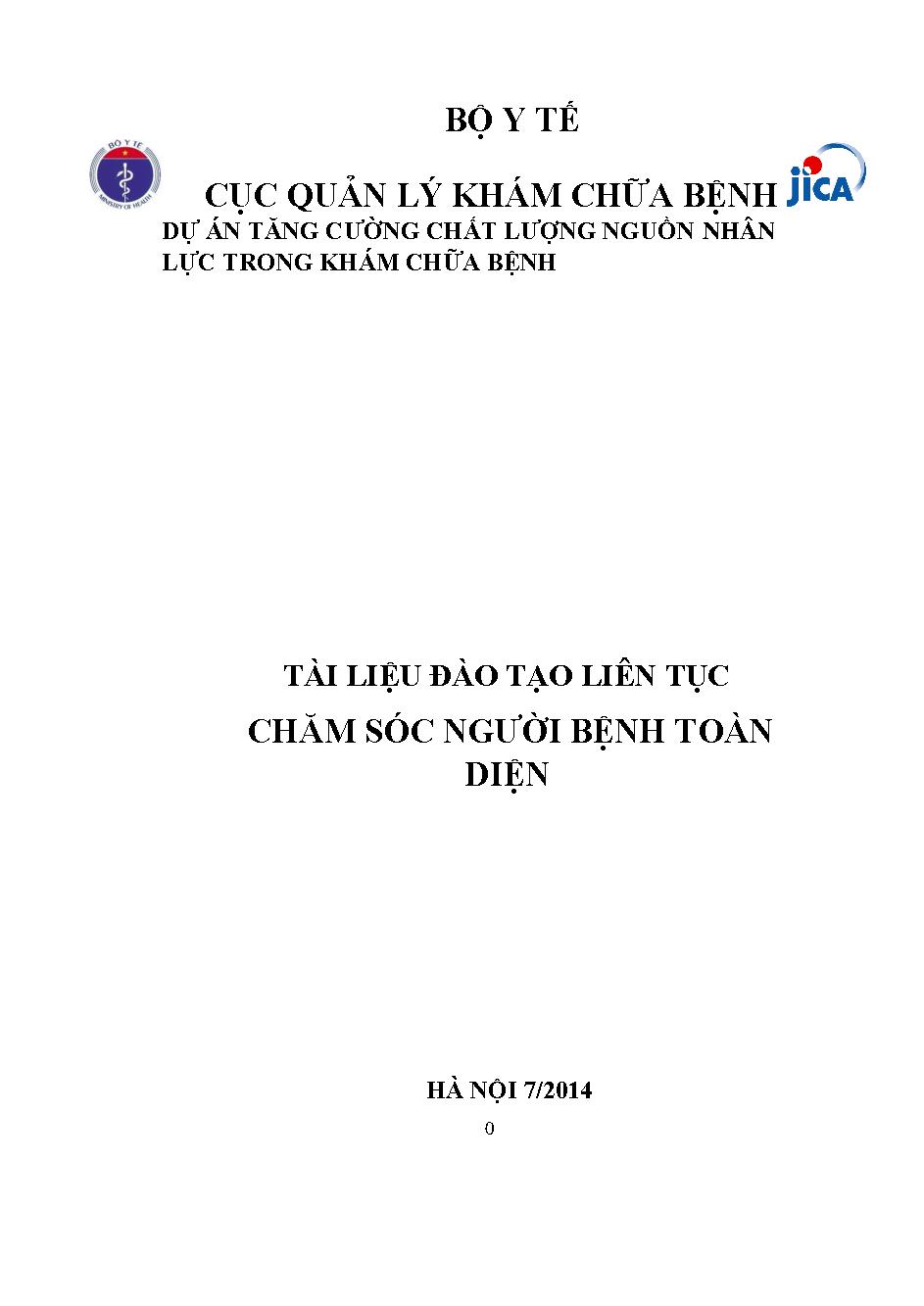 Tài liệu Đào tào liên tục chăm sóc người bệnh toàn diện