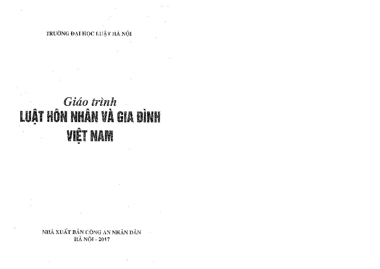 Giáo trình Luật hôn nhân và gia đình Việt Nam