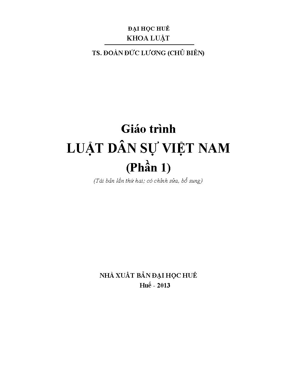 Giáo trình LUẬT DÂN SỰ VIỆT NAM