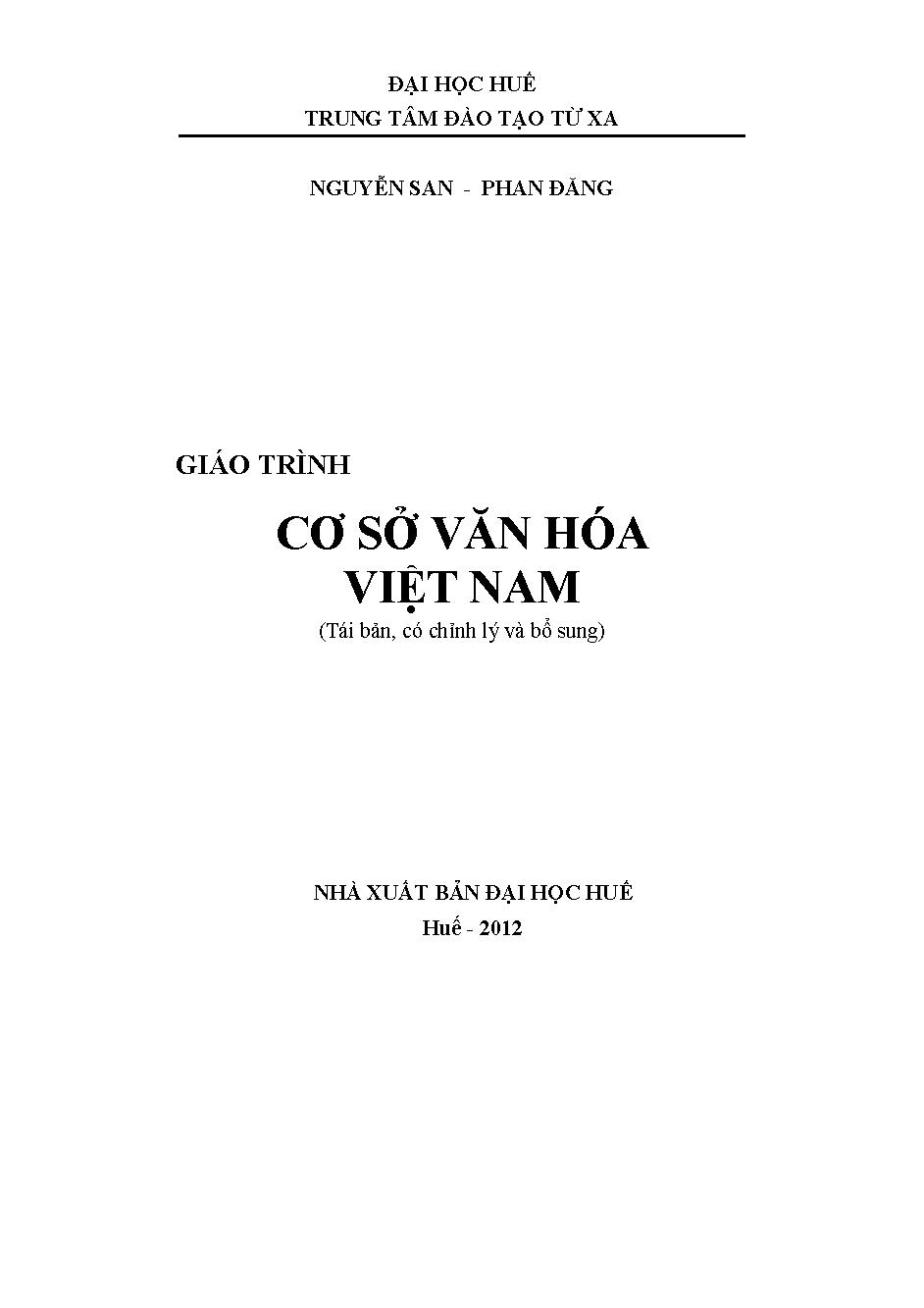 Giáo trình cơ sở văn hóa Việt Nam