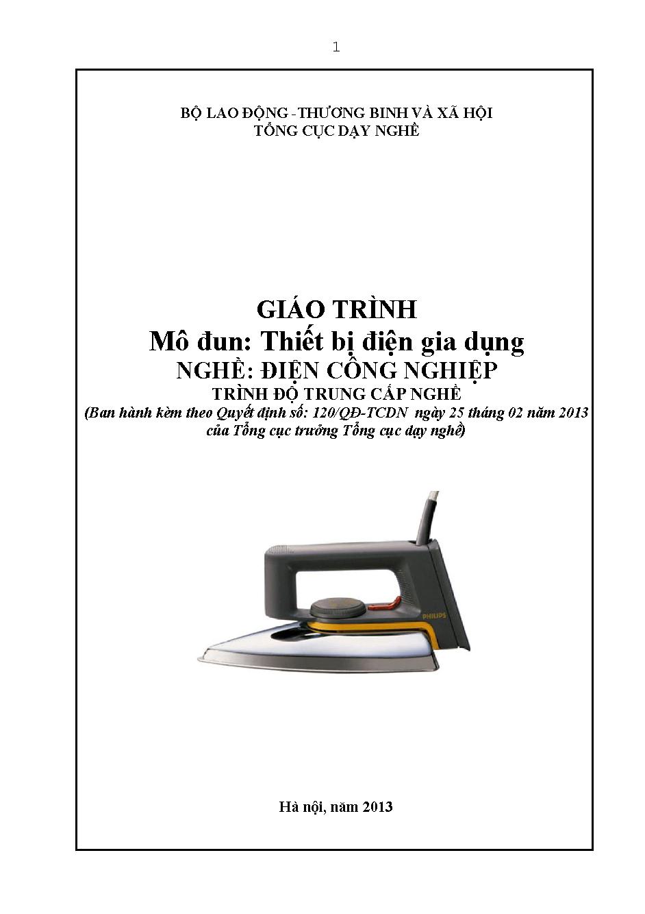 Giáo trình Thiết bị điện gia dụng