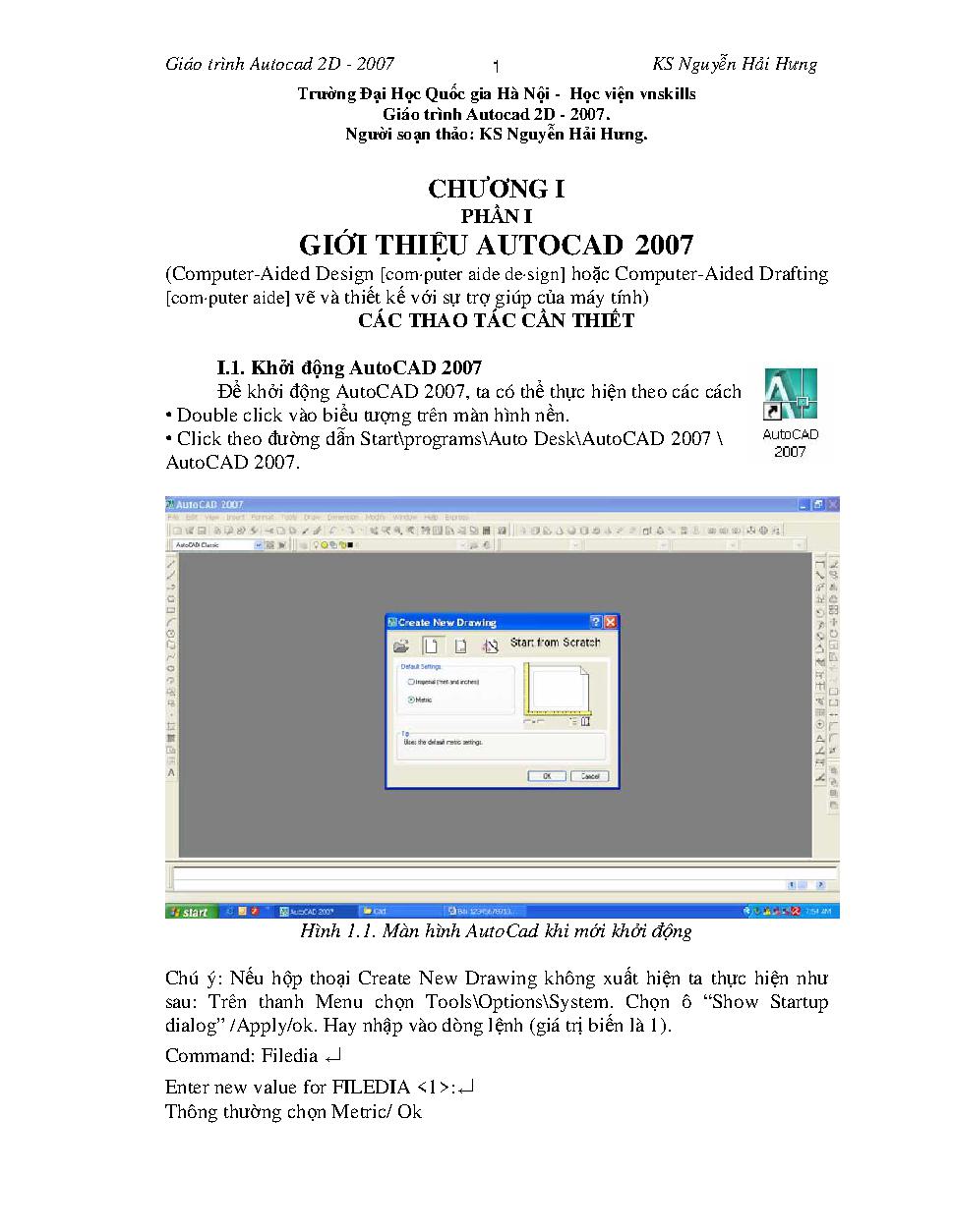 Giáo trình Autocad 2007