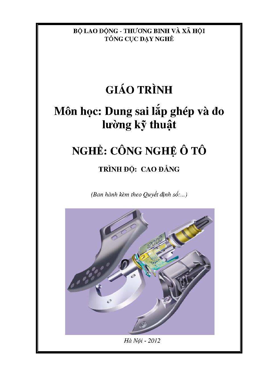 Giáo trình Dung sai lắp ghép và đo lường kỹ thuật