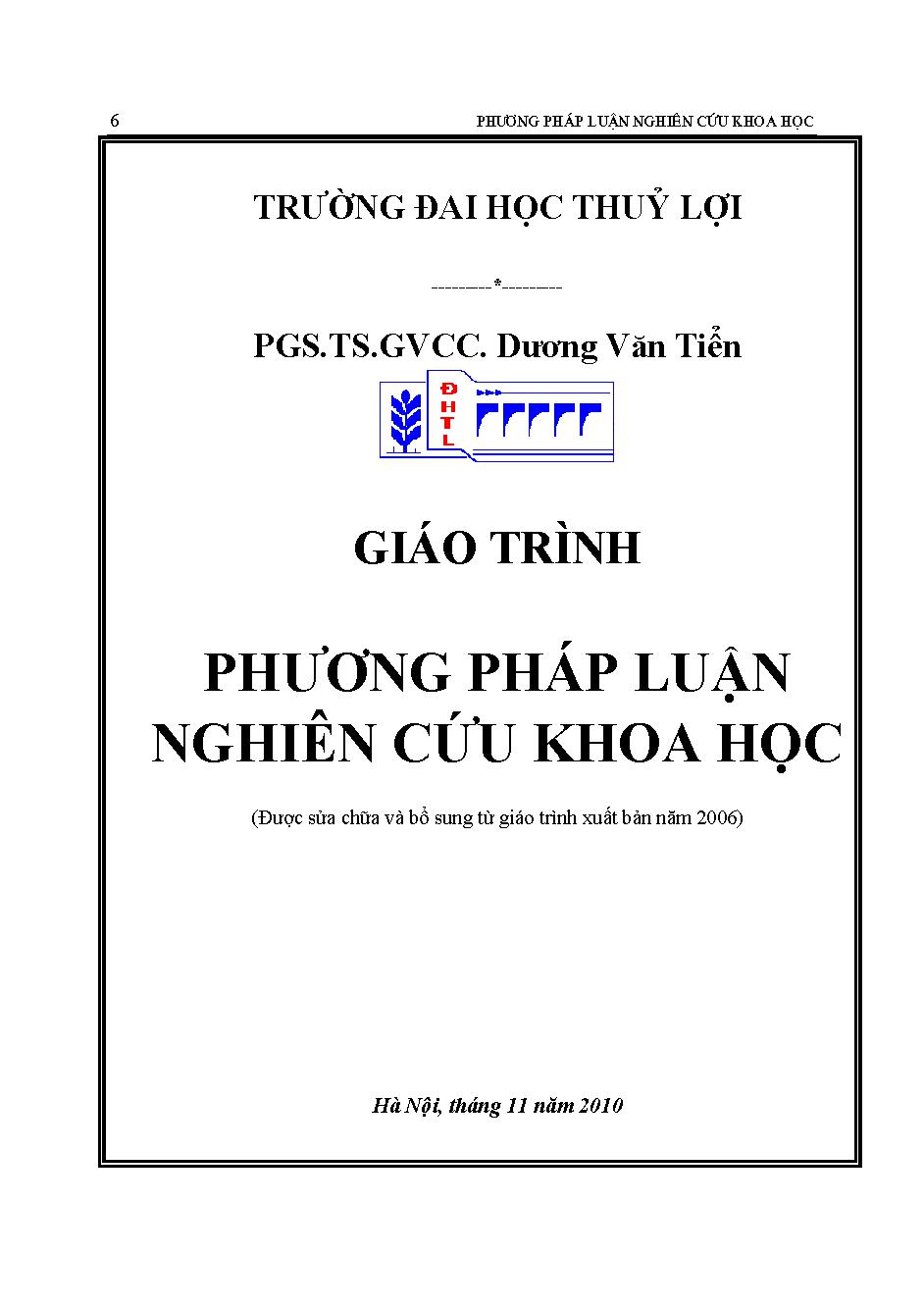 Giáo trình Phương pháp luận nghiên cứu khoa học