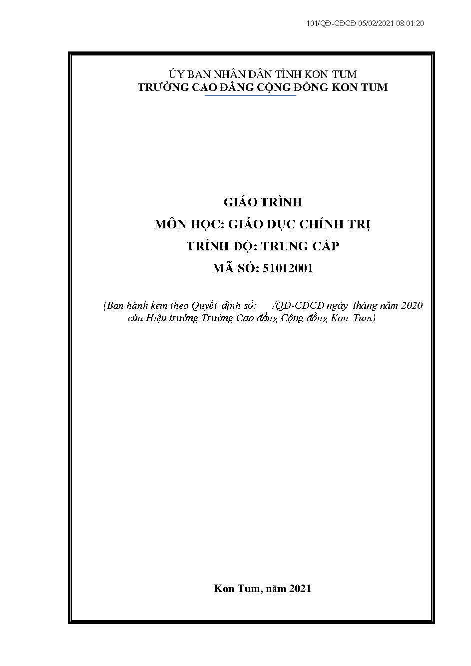 Giáo trình Giáo dục chính trị