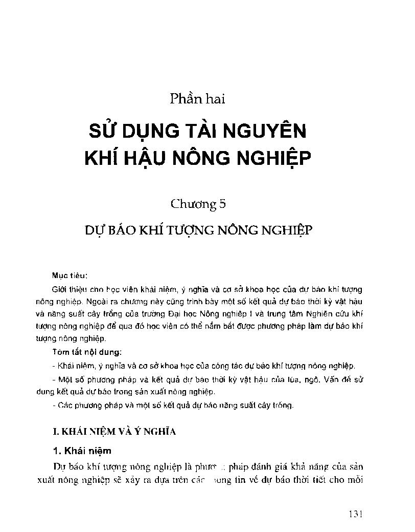 Khí tượng nông nghiệp. Phần 2