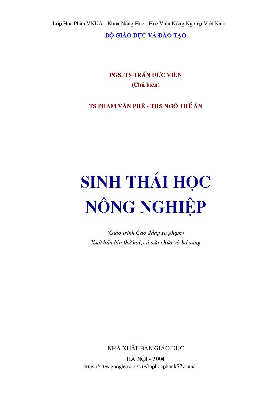 Sinh thái học nông nghiệp