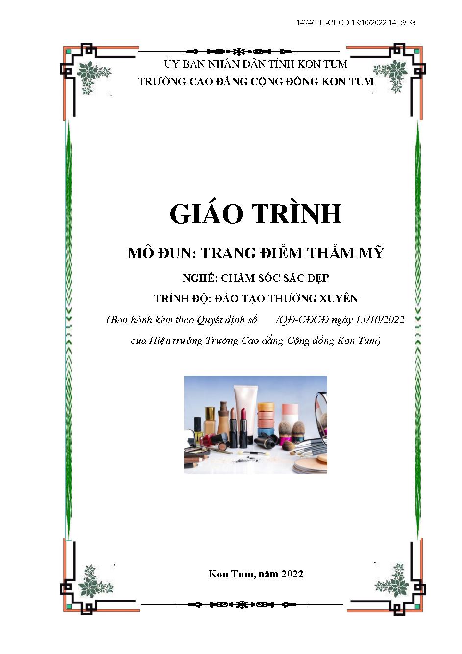 Giáo trình trang điểm thẫm mỹ: Chăm sóc da