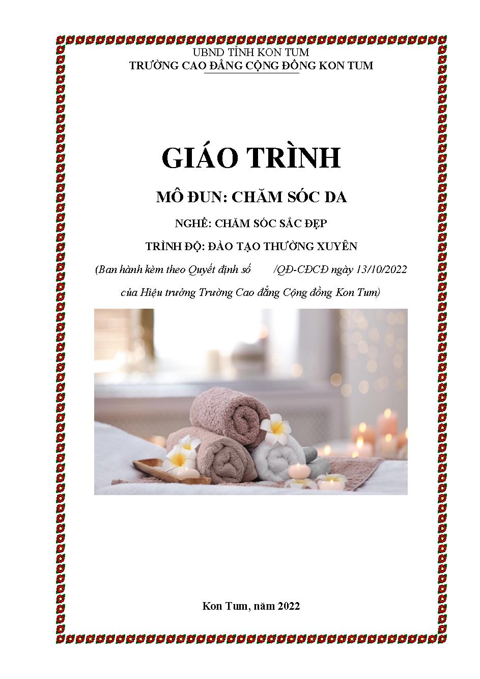 GIÁO TRÌNH MÔ ĐUN: CHĂM SÓC DA