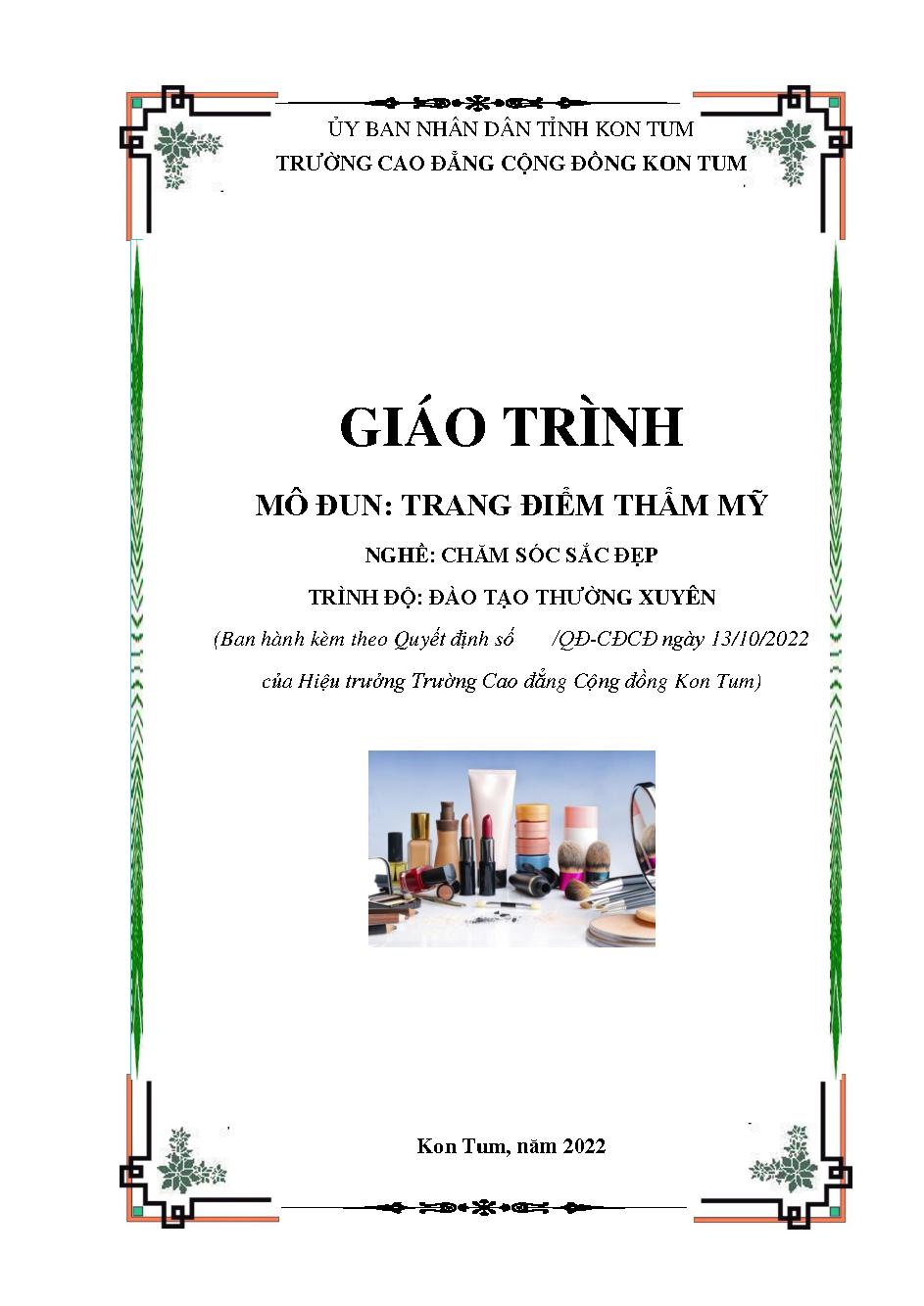 GIÁO TRÌNH MÔ ĐUN: TRANG ĐIỂM THẨM MỸ