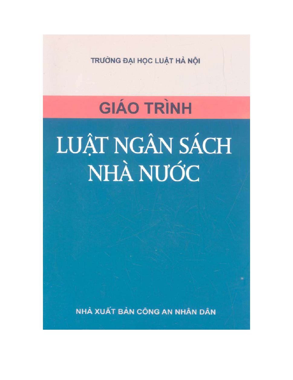 Giáo trình Luật ngân sách nhà nước