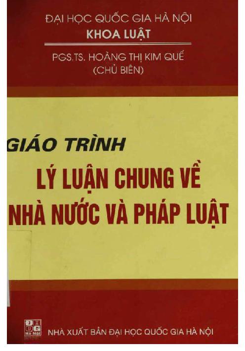 Giáo trình Lý luận chung về nhà nước và pháp luật