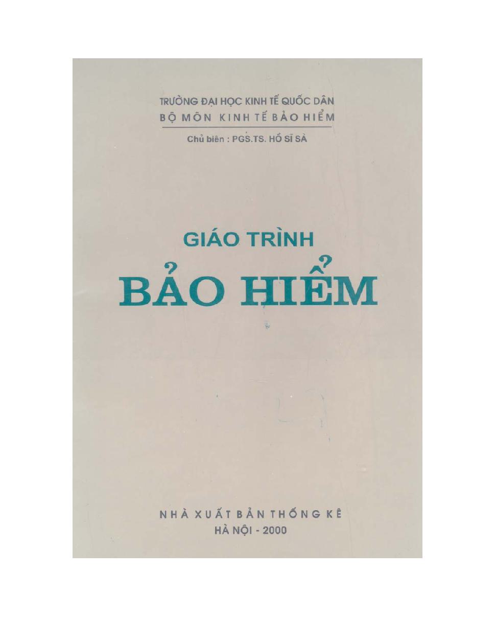 Giáo trình Bảo hiểm