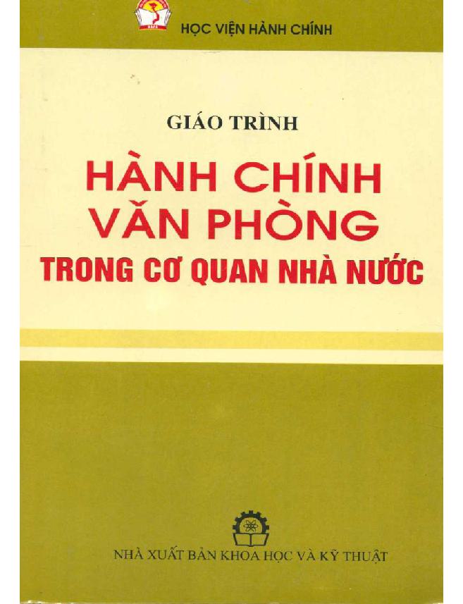 Giáo trình Hành chính văn phòng trong cơ quan nhà nước