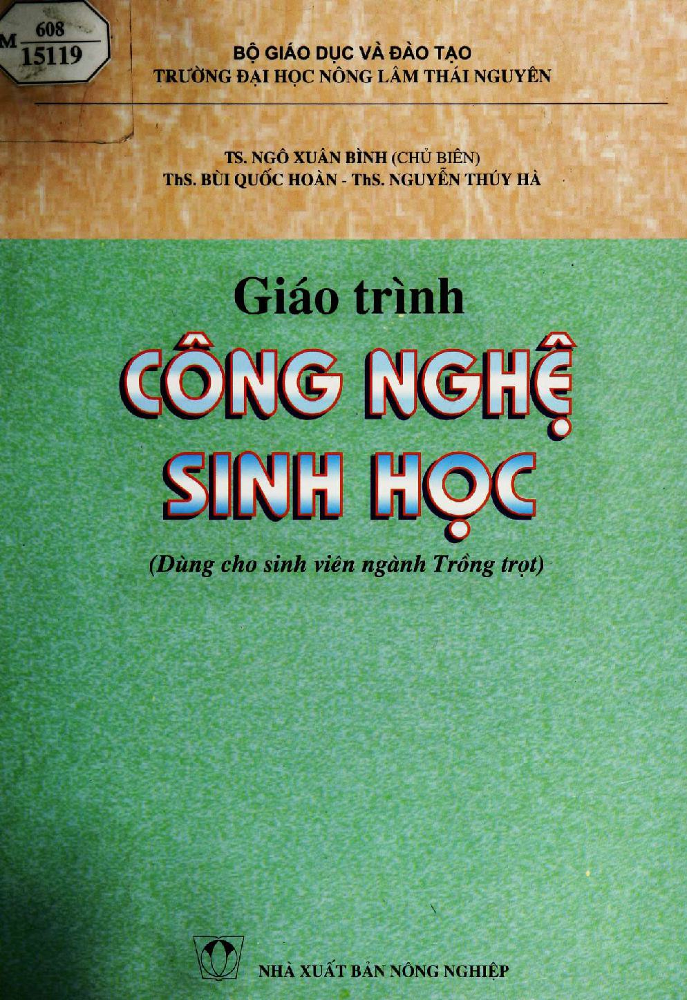 Giáo trình Công nghệ sinh học